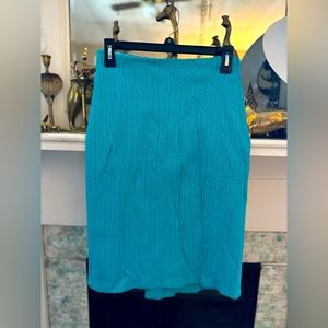 Aqua vintage-style pencil skirt